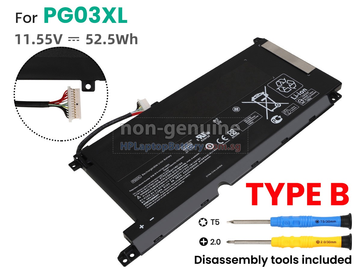 HP PG03XL battery replacement