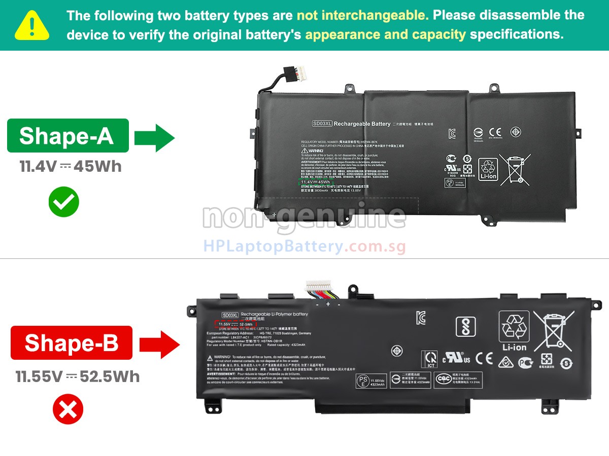HP SD03XL battery replacement